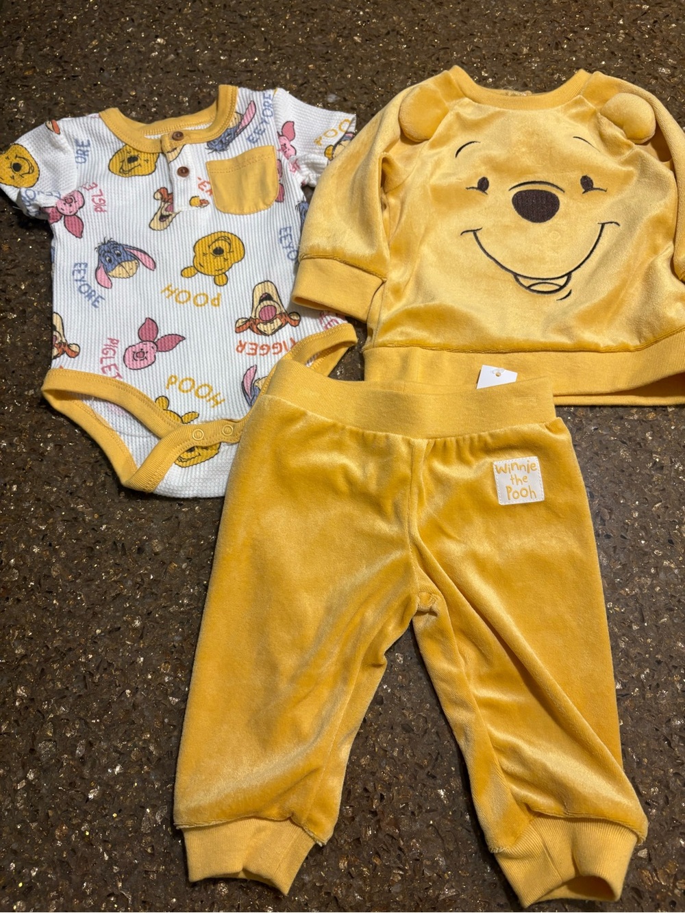 Disney Yellow Winnie the Pooh 3-Piece Plush Matching Set